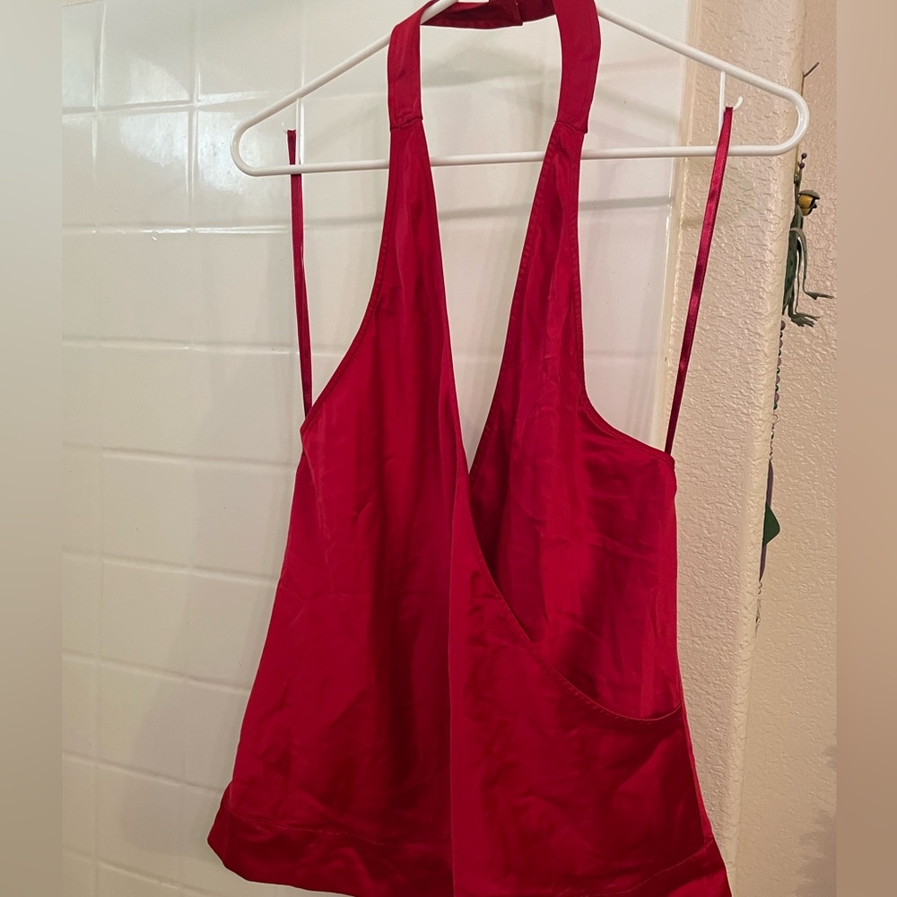 New York & Co. Red Halter Top